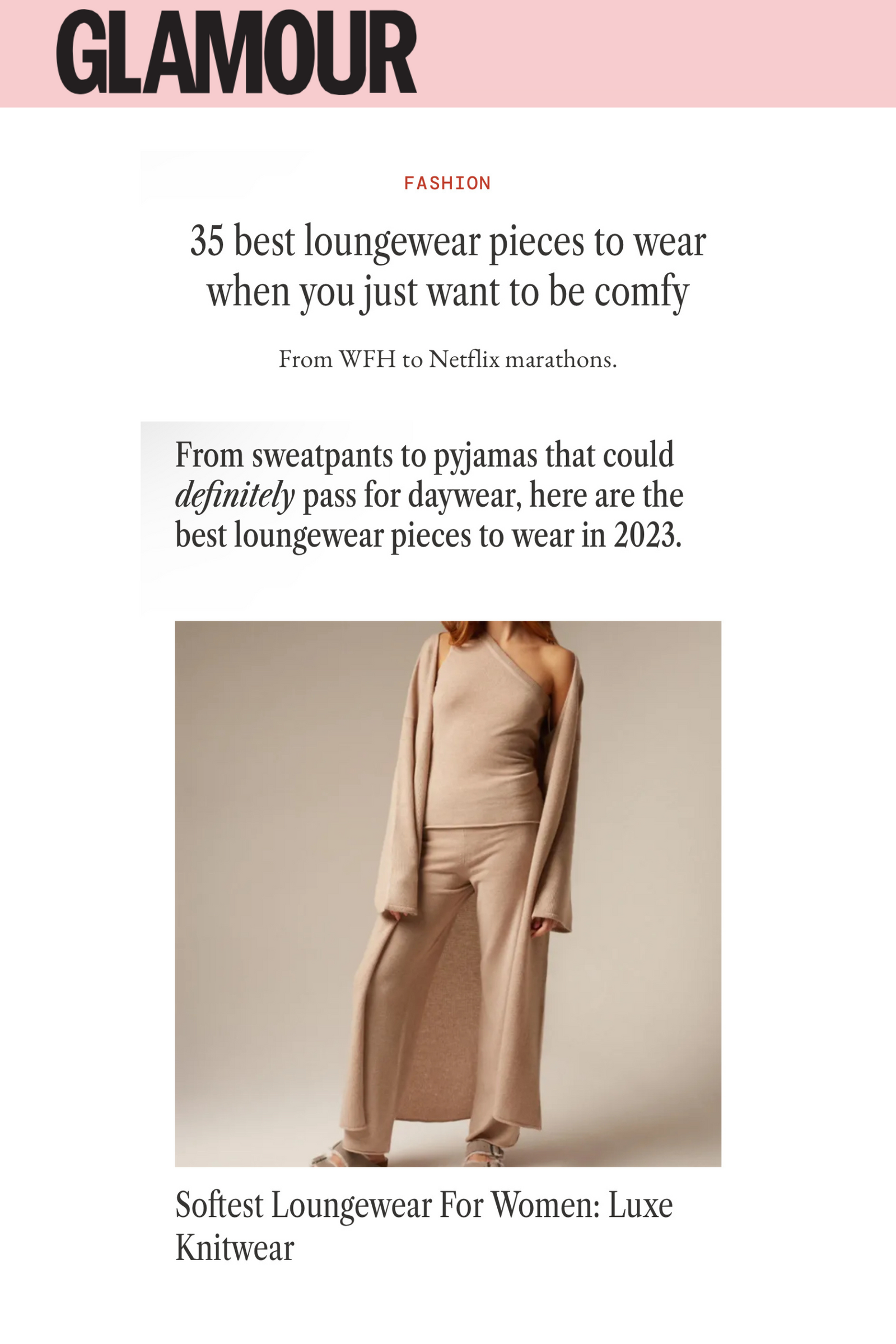 GLAMOUR | 35 best loungewear pieces to wear when you just want to be comfy