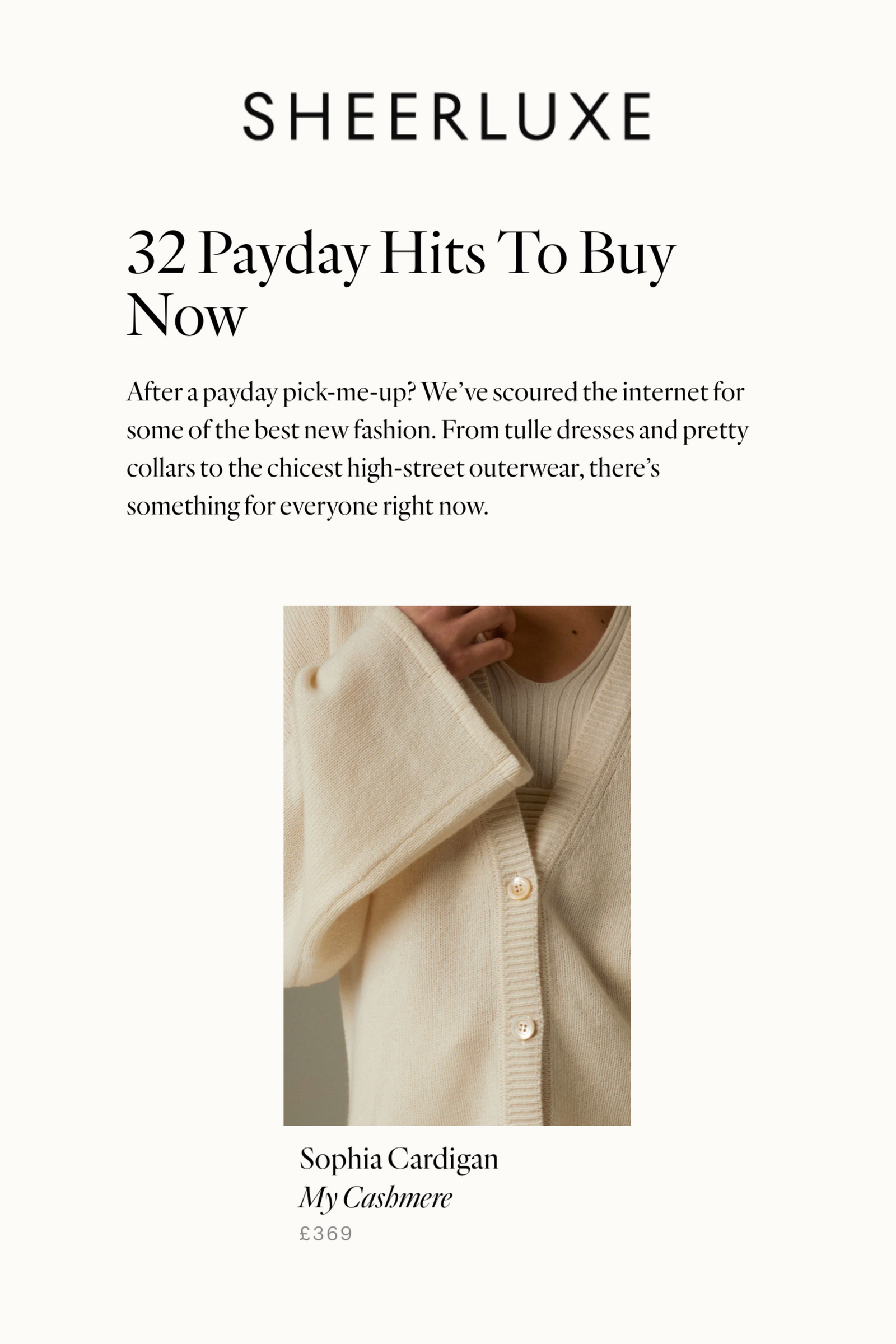 SHEERLUXE | 32 PAYDAY HITS TO BUY NOW