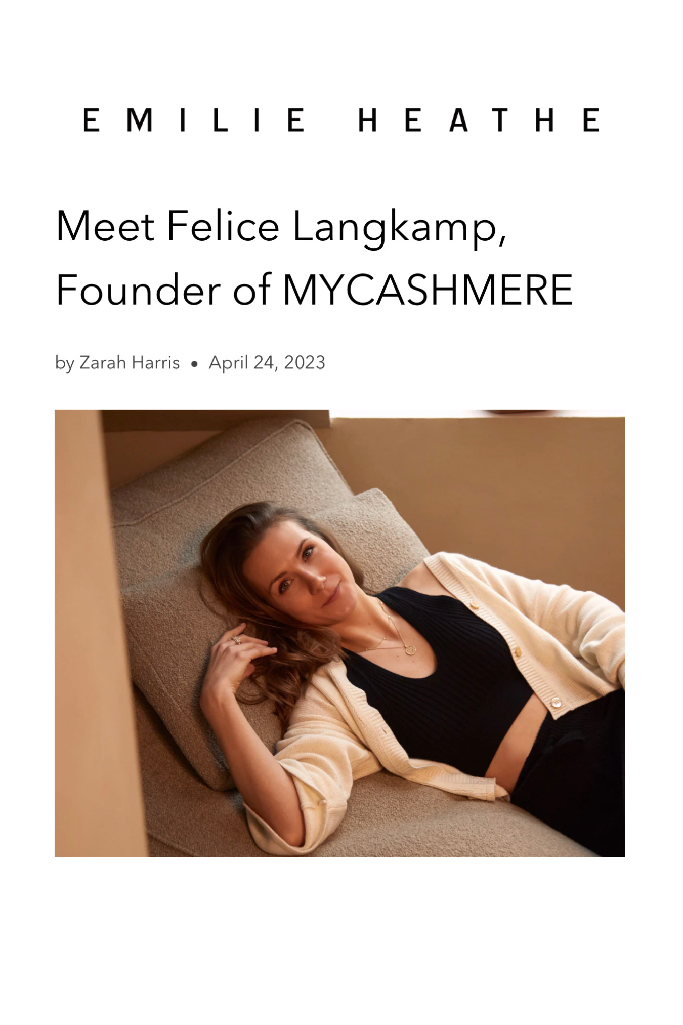 EMILIE HEATHE | FOUNDER FEATURE