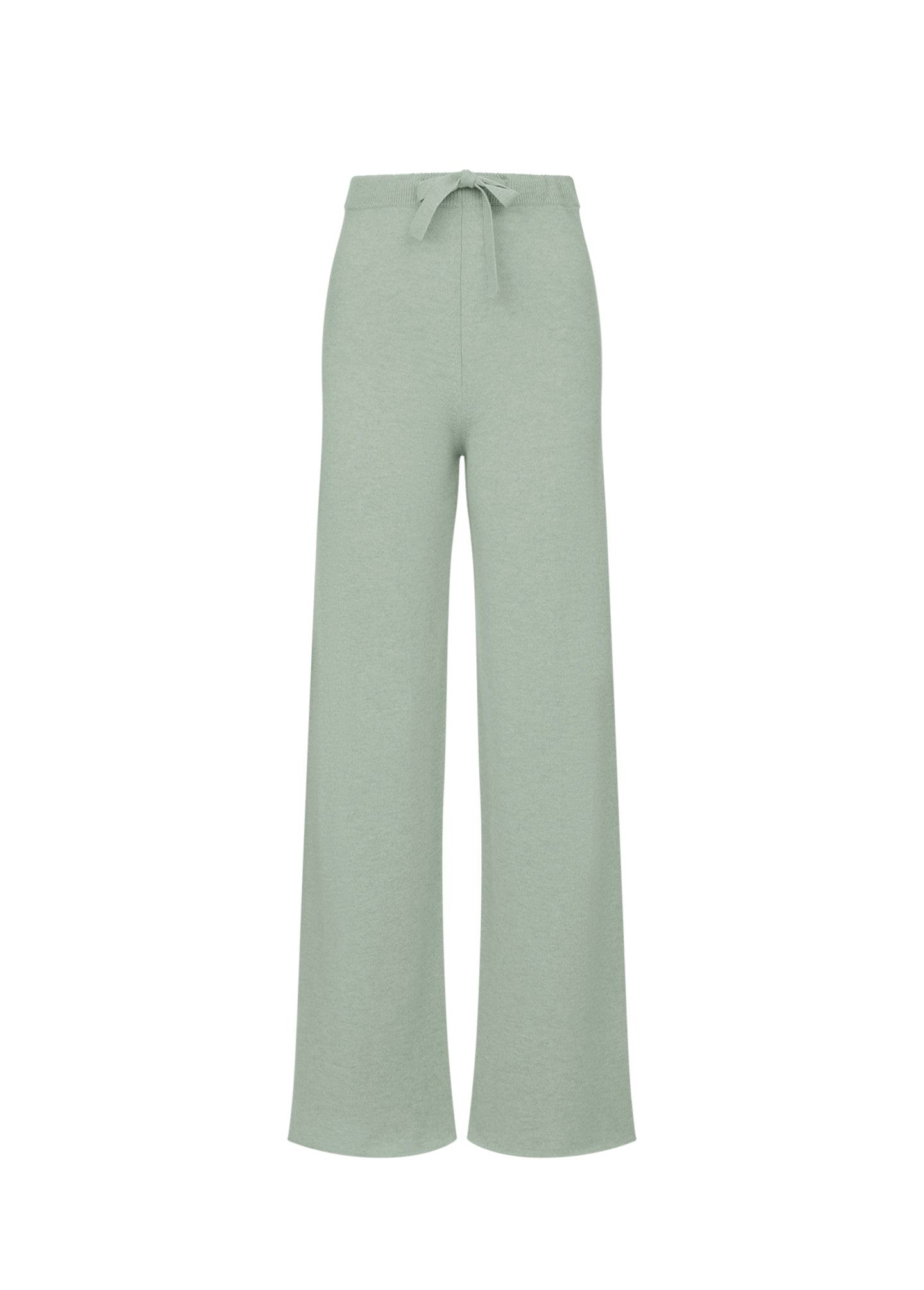 Women's knitwear cashmere wide leg trousers Sage