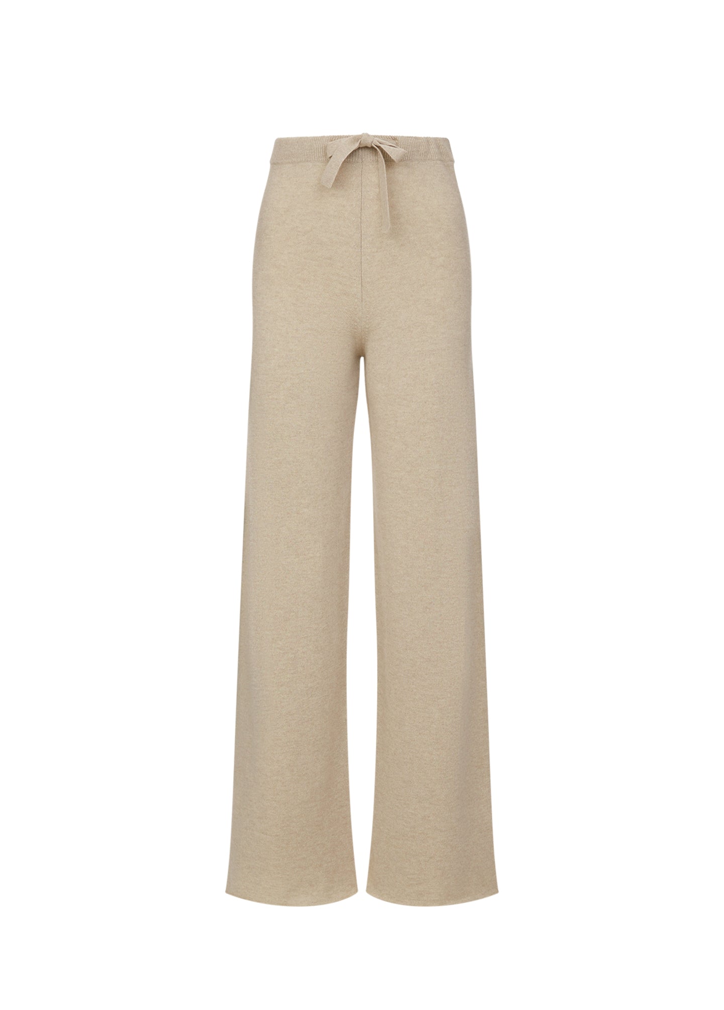 Womens cashmere wide leg pants Sand