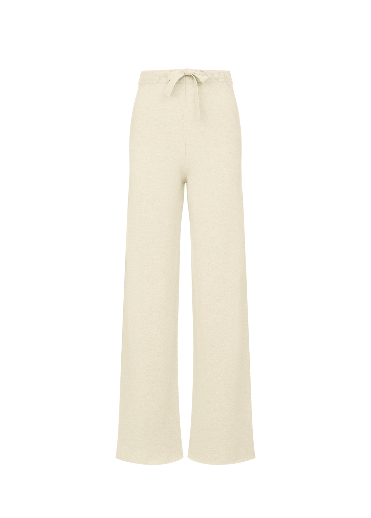 Designer Cashmere wide leg trouser Cream